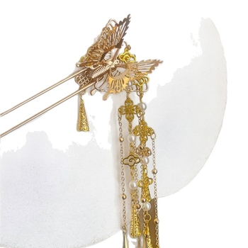 U alakú pillangó füzérrel díszített hajtű, női, fém, retro stílus