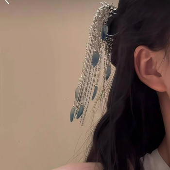 Kopča za kosu - metalna U-oblika s resama, prirodni ženski stil, pečena boja, podrijetlo Yiwu