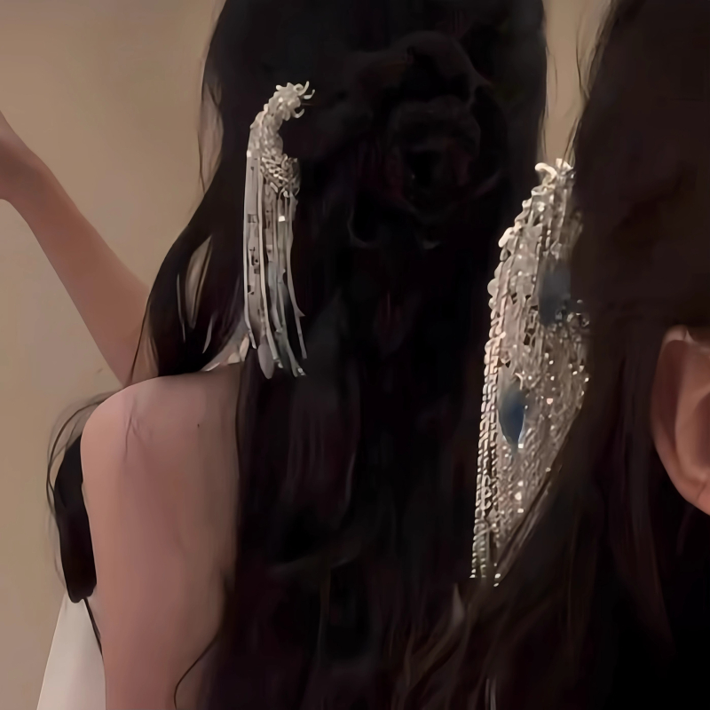 Kopča za kosu - metalna U-oblika s resama, prirodni ženski stil, pečena boja, podrijetlo Yiwu