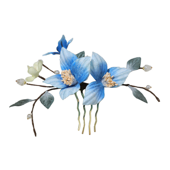 Set ukosnica za kosu s motivima cvijeća i leptira, cvjetni oblik, tkanina, retro stil, BH6724