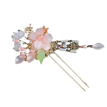 Ukosnica za kosu u drevnom kineskom stilu s cvijetom, materijal plastika/smola, neovisno pakiranje, porijeklo Yiwu, Zhejiang