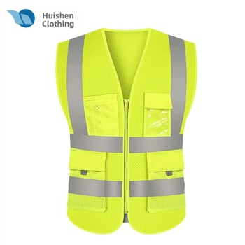 Muška volonterska vestica, ležernog kardigan stila, V ovratnik, zatvarač, mrežasti poliester 100%