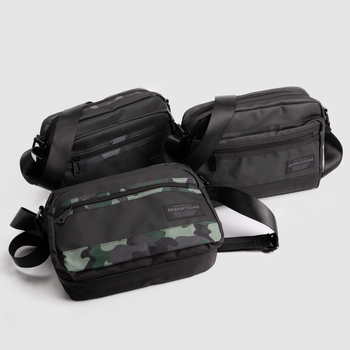 Geantă de umăr pentru bărbați din pânză, cu fermoar, cu o curea, buzunare interioare pentru telefon și card — stil stradal