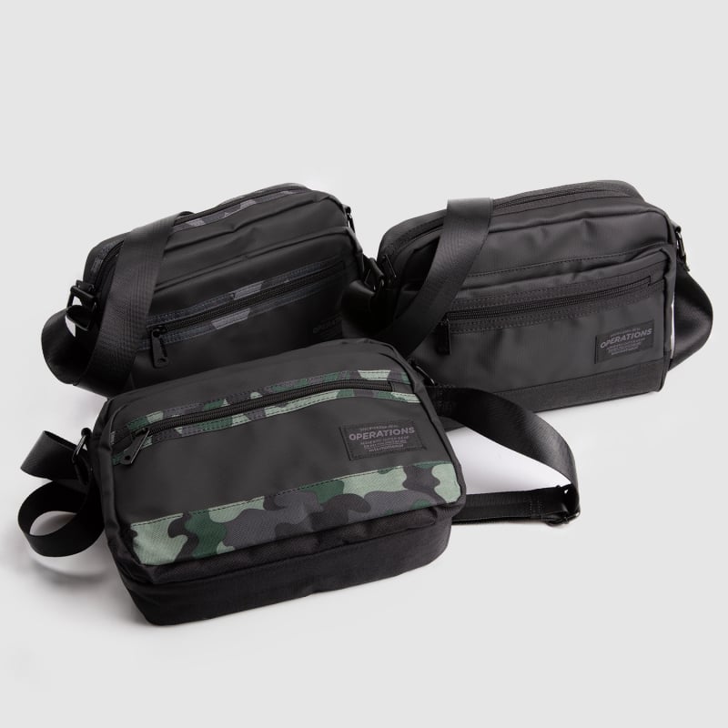 Geantă de umăr pentru bărbați din pânză, cu fermoar, cu o curea, buzunare interioare pentru telefon și card — stil stradal