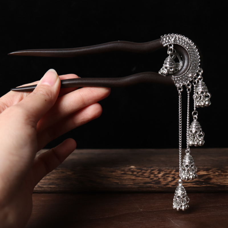 U-oblik kopča za kosu od sandalovog drveta, kineski stil, individualno pakiranje, ljeto 2025 izdanje