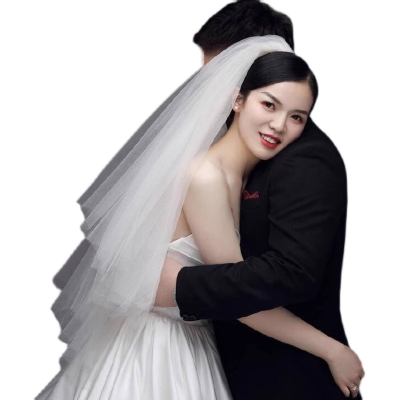 Set vjenčanog vela, ogrlice i naušnica, mrežasti materijal, svestran stil, za vjenčanje, proljeće 2025