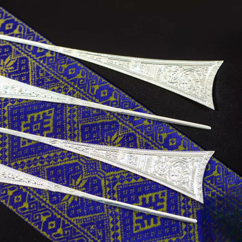 Igla za kosu s etničkim stilom, geometrijski metalni dizajn, proljeće 2025