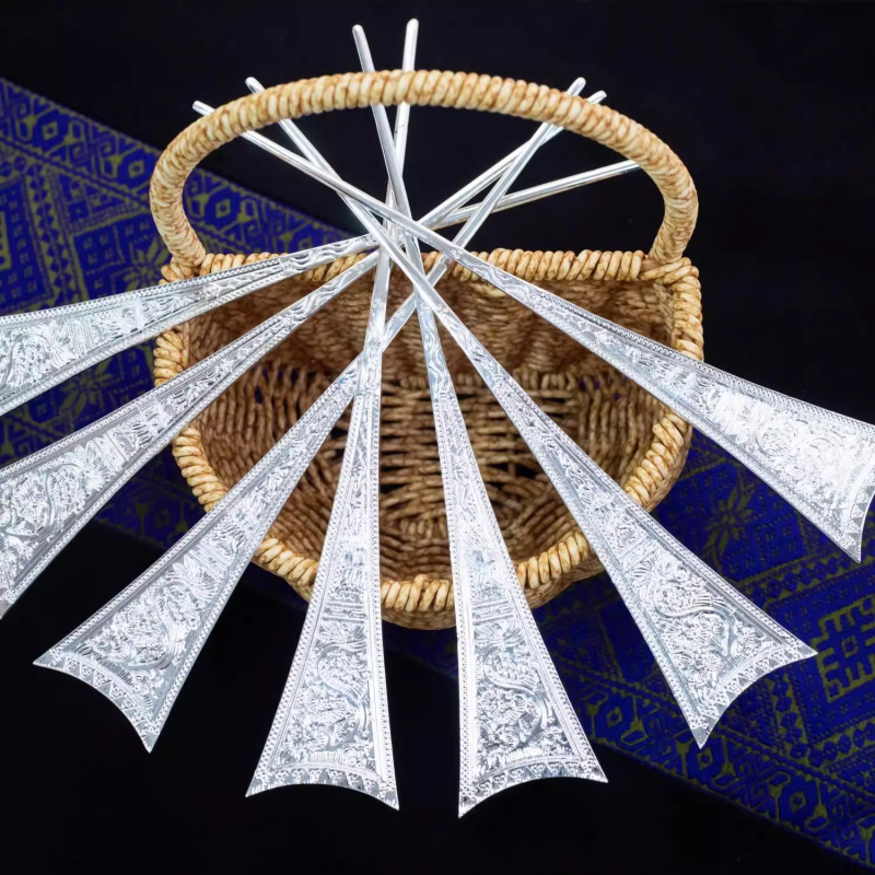 Igla za kosu s etničkim stilom, geometrijski metalni dizajn, proljeće 2025