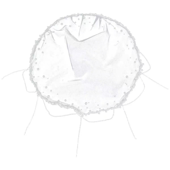 Vjenčani dodatak za kosu u francuskom stilu s perljanim resicama i malim veoom, geometrijski uzorak, umjetne perle