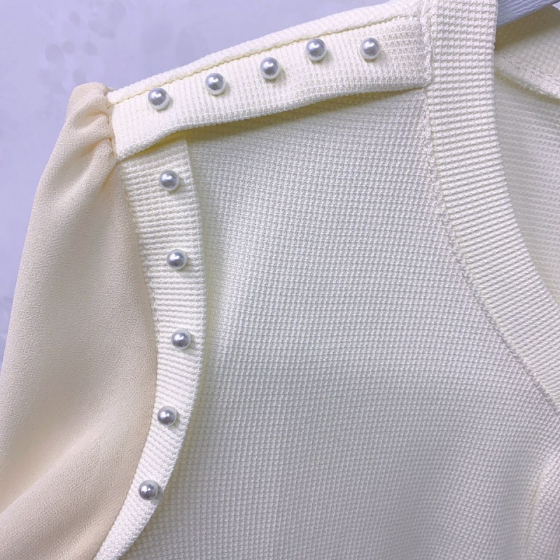 Lagan šifonski top s V-izrezom, dugi rukavi, korejski stil, elegantan top, 70-80% šifona