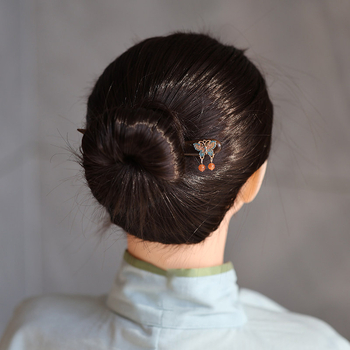 Igla za kosu od sandalovog drveta sa leptirovim resicama, retro geometrijski dizajn, ručno izrađeni dodatak