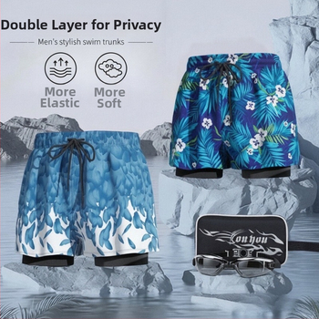 Εκτυπωμένο γρήγορο-στέγνωστο ελαστικό μαγιό παραλίας για ενήλικες – Πολυεστέρας 80–90%, επένδυση από Σπαντέξ 85%, για κολύμβηση και θαλάσσια σπορ