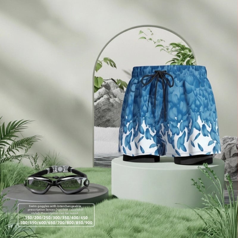 Εκτυπωμένο γρήγορο-στέγνωστο ελαστικό μαγιό παραλίας για ενήλικες – Πολυεστέρας 80–90%, επένδυση από Σπαντέξ 85%, για κολύμβηση και θαλάσσια σπορ