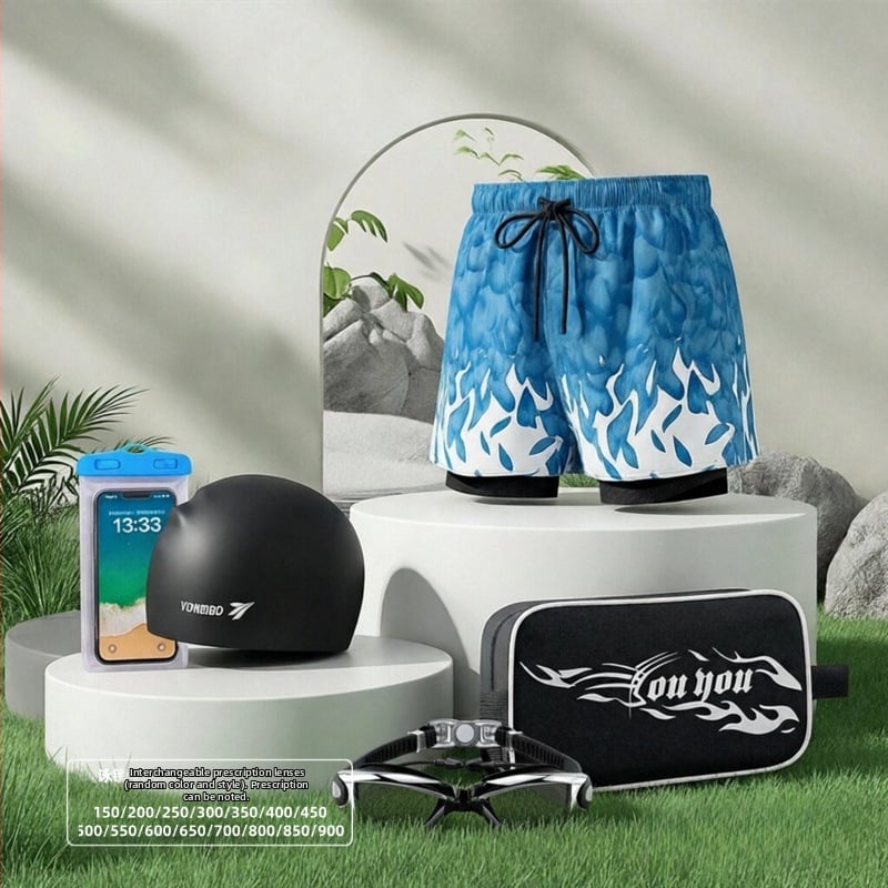 Εκτυπωμένο γρήγορο-στέγνωστο ελαστικό μαγιό παραλίας για ενήλικες – Πολυεστέρας 80–90%, επένδυση από Σπαντέξ 85%, για κολύμβηση και θαλάσσια σπορ