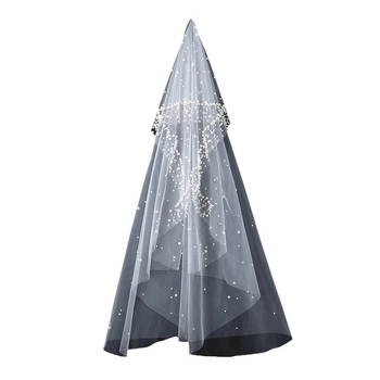 Nevjesta veo za glavu s perlama, u stilu sjenila lampe, elegantan ženski dodatak za vjenčanje