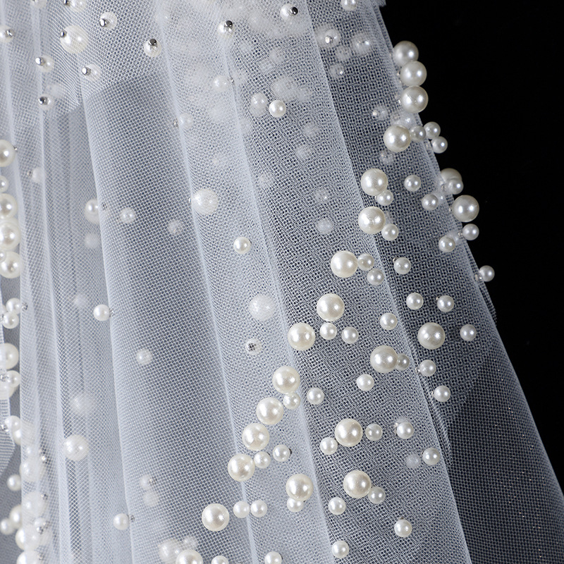 Nevjesta veo za glavu s perlama, u stilu sjenila lampe, elegantan ženski dodatak za vjenčanje