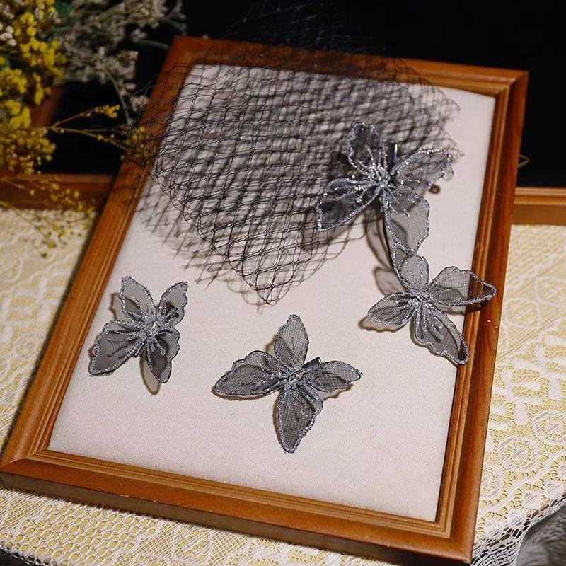 Vjenčani dodaci za kosu — vintage mrežasti leptir vlasni dodatak (Materijal: Mreža; Stil: Vintage, Ženski; Oblik: Leptir; Kategorija: Dodaci za kosu)
