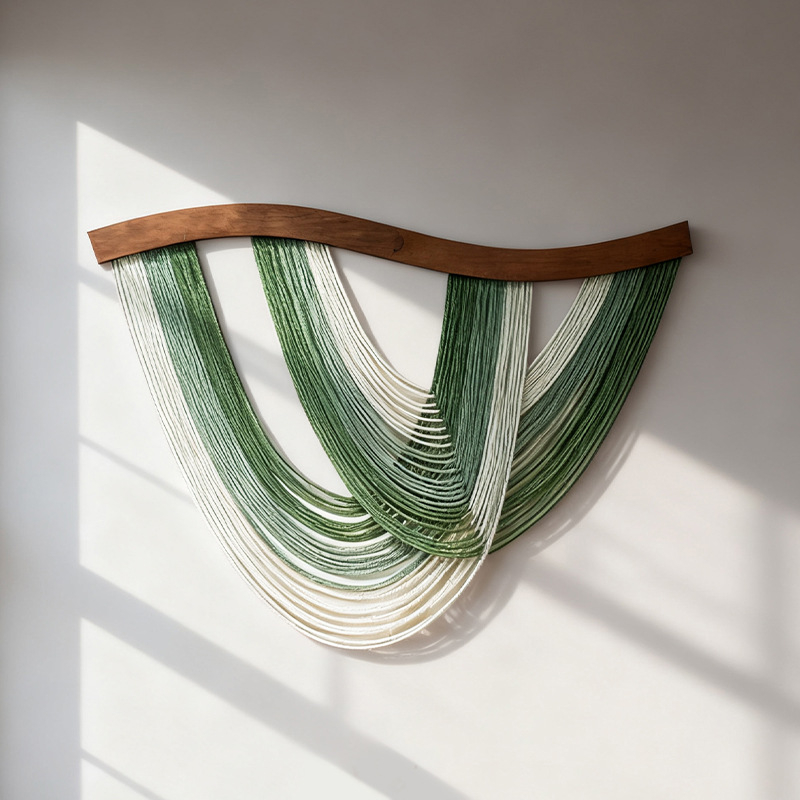 Σκανδιναβικού στυλ χειροποίητο βαμβακερό υφαντό διακοσμητικό για τον τοίχο, ορθογώνιο, ριγέ σχέδιο