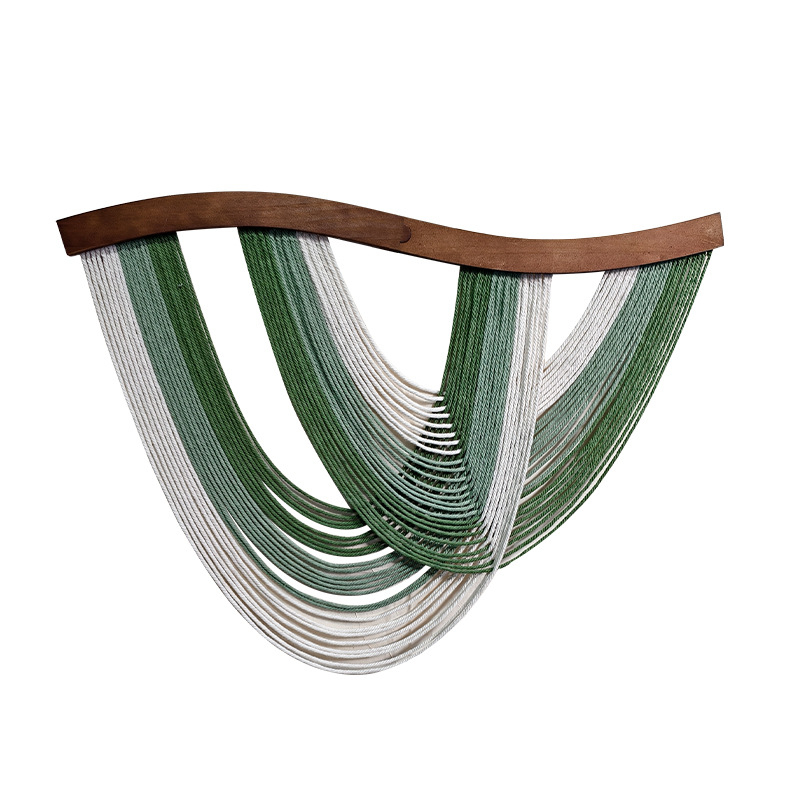 Σκανδιναβικού στυλ χειροποίητο βαμβακερό υφαντό διακοσμητικό για τον τοίχο, ορθογώνιο, ριγέ σχέδιο