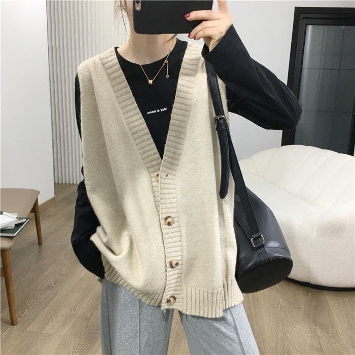Плетена женска жилетка от вълна, V-образно деколте, корейски стил, ултра къс дизайн (≤40 см), пролет 2025
