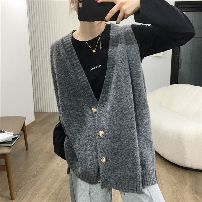 Плетена женска жилетка от вълна, V-образно деколте, корейски стил, ултра къс дизайн (≤40 см), пролет 2025