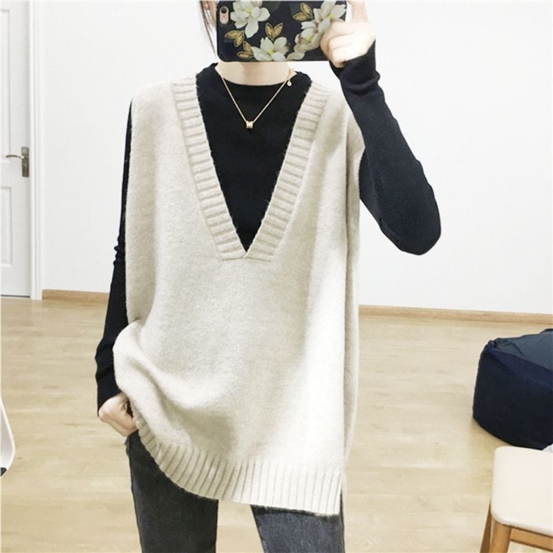 Плетена женска жилетка от вълна, V-образно деколте, корейски стил, ултра къс дизайн (≤40 см), пролет 2025