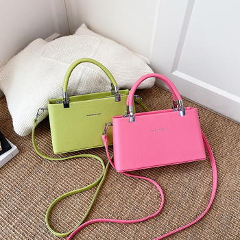 Ženska PU crossbody torbica, macaron boja, srednja veličina, horizontalni kvadratni oblik, podstava od najlona