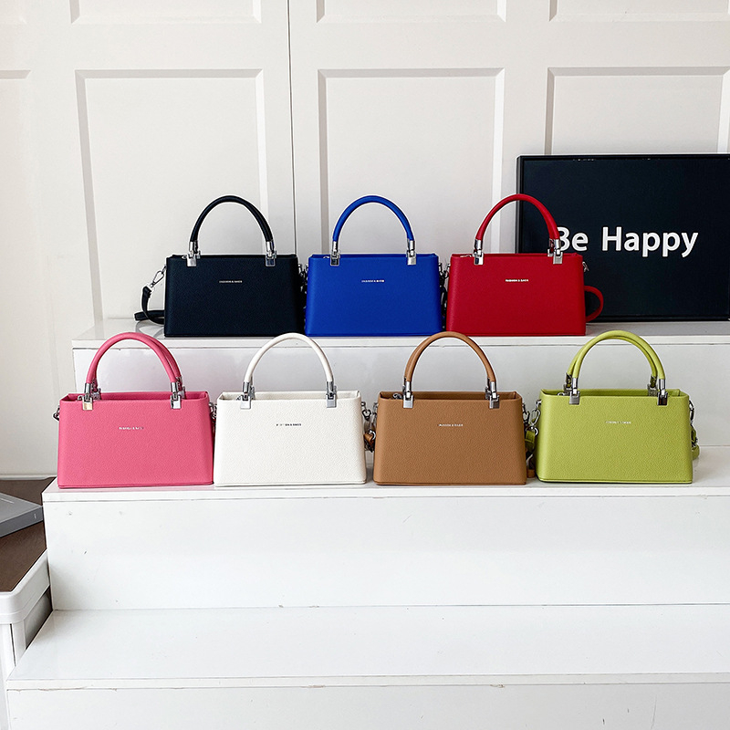 Ženska PU crossbody torbica, macaron boja, srednja veličina, horizontalni kvadratni oblik, podstava od najlona