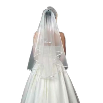 Vjenčani veo za kosu s dvostrukim slojem, najlon materijal, kopča za kosu, Proljeće 2025