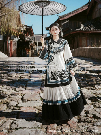 Γυναικείο φόρεμα σε εθνο-στυλ Yi για φωτογράφηση, εμπνευσμένο από τους Μιάο, ύφασμα βαμβακοπολυεστέρα, ίνες πολυεστέρα, μάρκα Yimeifang, Καλοκαίρι 2025, Περιεχόμενο κύριου υφάσματος <30%