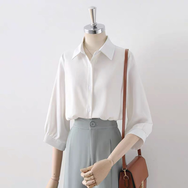 Košulja s polo ovratnikom, kratkim rukavima, ležerni ljetni stil, tkanina od metalne žice (polyester 70–80%)