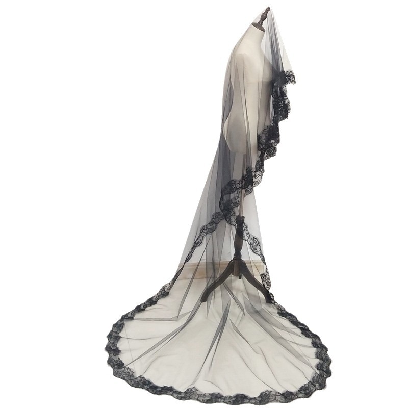 My aini Ručno izvezeni mrežasti čipkasti veo za glavu za Halloween cosplay