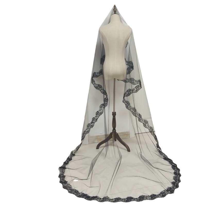 My aini Ručno izvezeni mrežasti čipkasti veo za glavu za Halloween cosplay