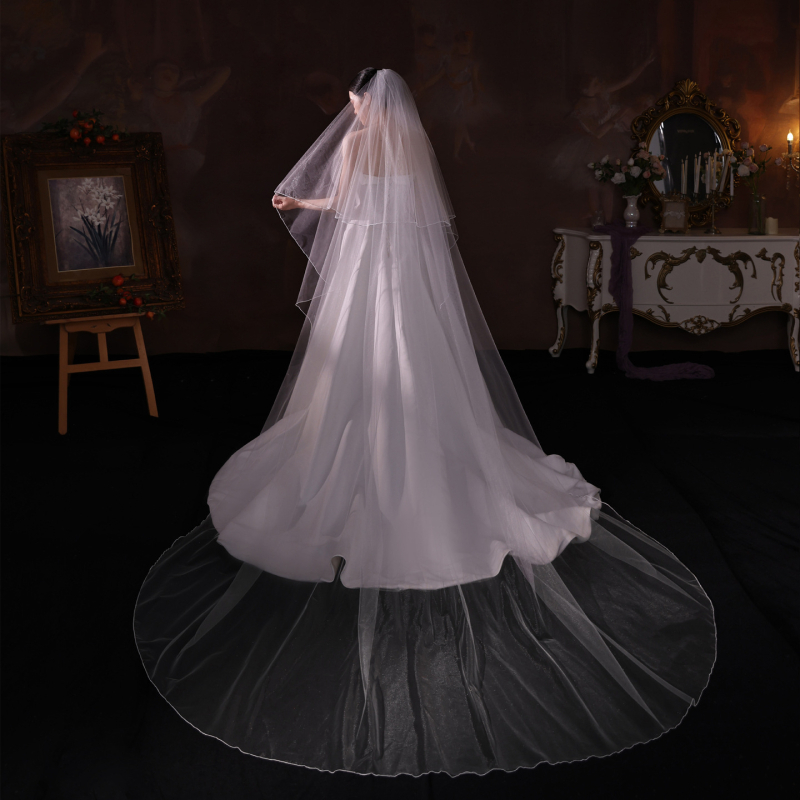 Vjenčani veo – Najlon, Jednostavan ženski stil, Dvoslojni dizajn, Mogućnost prilagodbe