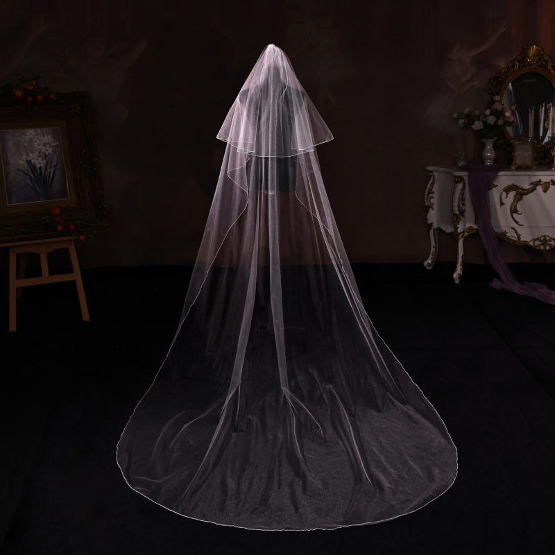 Vjenčani veo – Najlon, Jednostavan ženski stil, Dvoslojni dizajn, Mogućnost prilagodbe