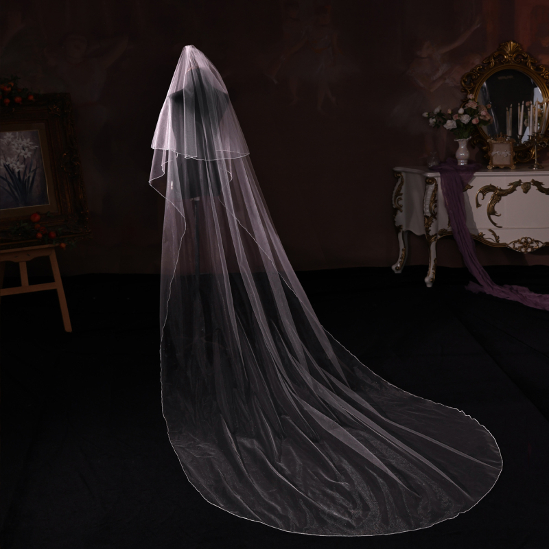 Vjenčani veo – Najlon, Jednostavan ženski stil, Dvoslojni dizajn, Mogućnost prilagodbe