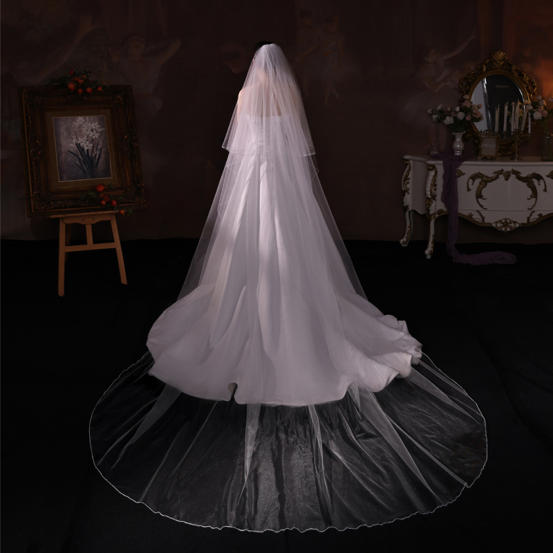 Vjenčani veo – Najlon, Jednostavan ženski stil, Dvoslojni dizajn, Mogućnost prilagodbe