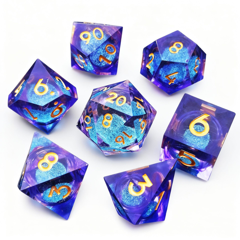 Gyanta kockák, Fillet stílus, 20 oldalú, 38 g, testreszabás elérhető