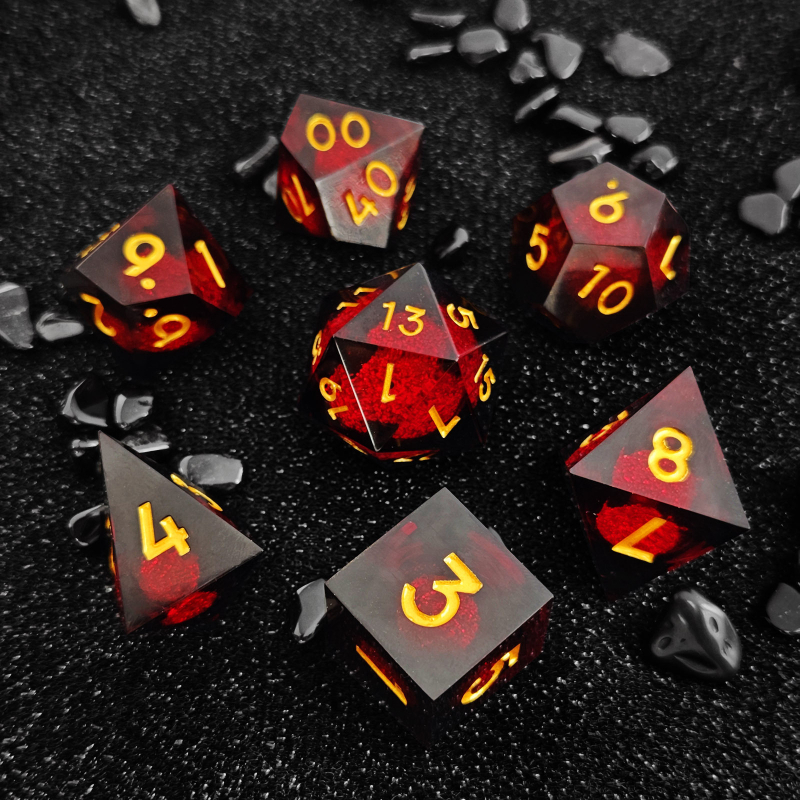 Gyanta kockák, Fillet stílus, 20 oldalú, 38 g, testreszabás elérhető