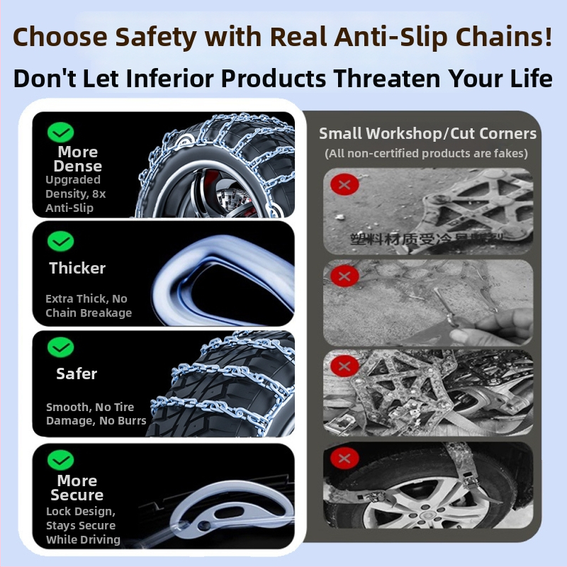 Univerzalna željezna lančana mreža za pneumatike | Za motocikle, automobile, SUV, MPV i kamione | Materijal: legura | Model: All-inclusive iron chain | Težina: 4–6,5 kg | Obrada i prilagođavanje: Da