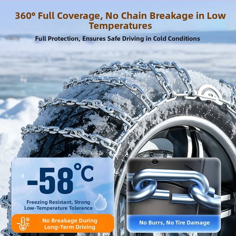 Univerzalna željezna lančana mreža za pneumatike | Za motocikle, automobile, SUV, MPV i kamione | Materijal: legura | Model: All-inclusive iron chain | Težina: 4–6,5 kg | Obrada i prilagođavanje: Da