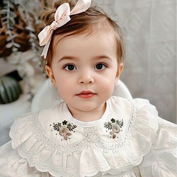 Dječji dekorativni lažni ovratnik s cvjetnim uzorkom i mrežastom tkaninom, podstava od pamuka, podesiv