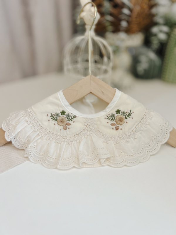 Dječji dekorativni lažni ovratnik s cvjetnim uzorkom i mrežastom tkaninom, podstava od pamuka, podesiv