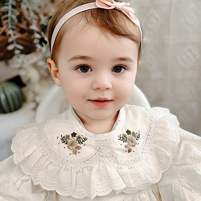 Dječji dekorativni lažni ovratnik s cvjetnim uzorkom i mrežastom tkaninom, podstava od pamuka, podesiv