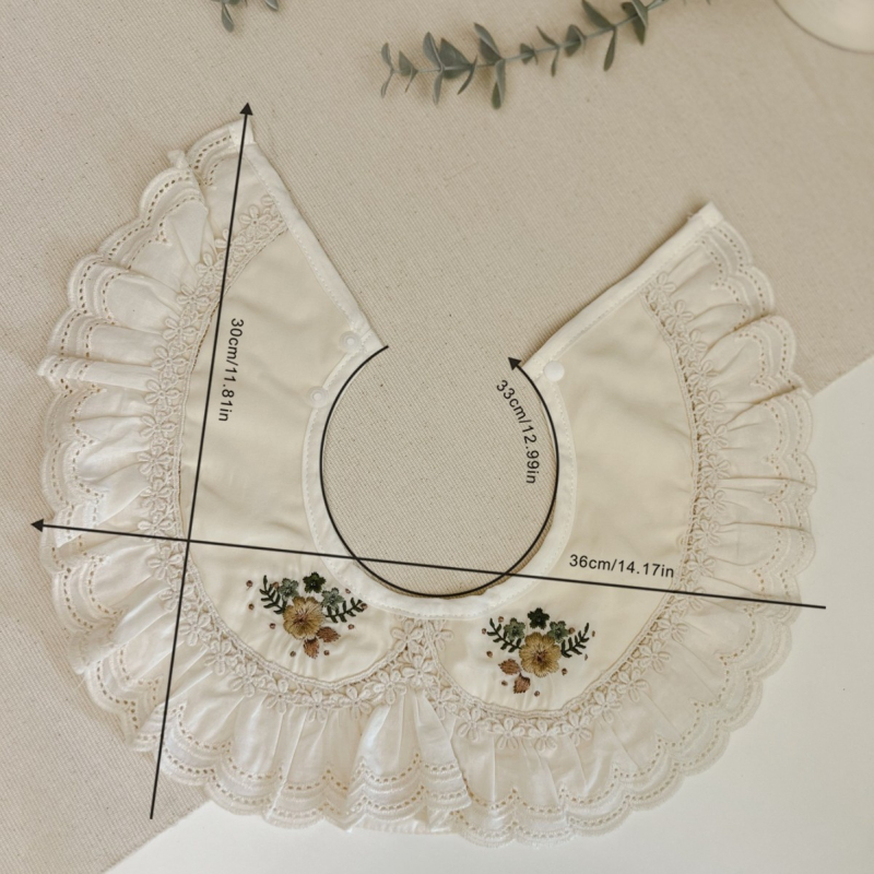 Dječji dekorativni lažni ovratnik s cvjetnim uzorkom i mrežastom tkaninom, podstava od pamuka, podesiv