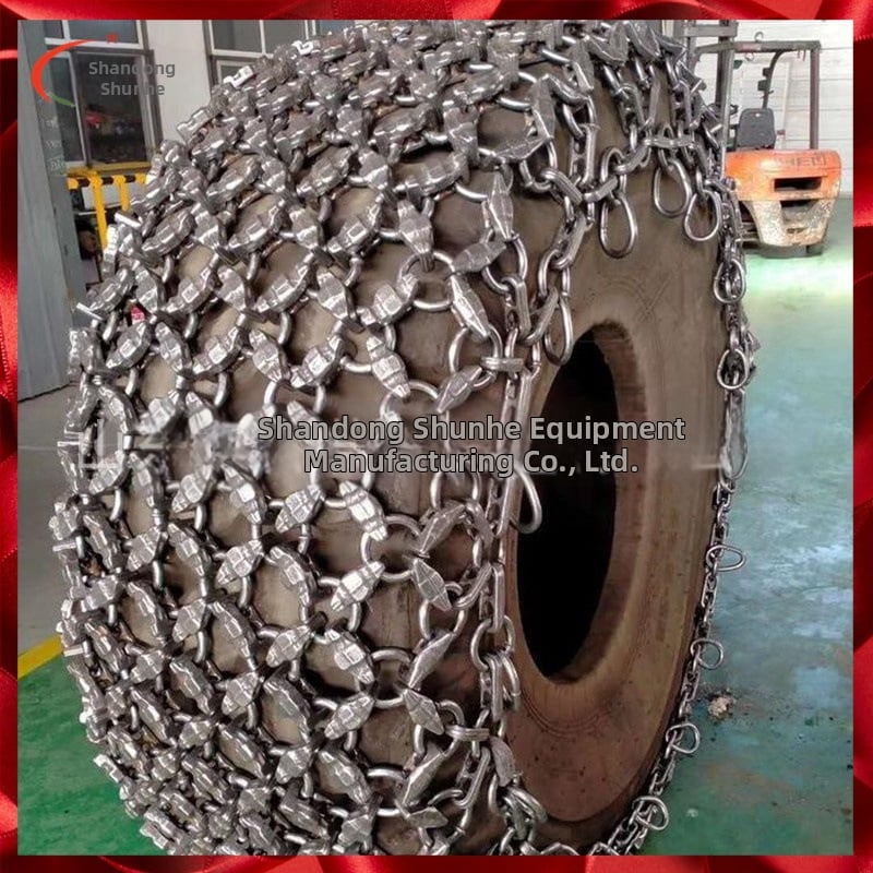 Antislip reťaz na pneumatiky nakladača – vysoká pevnosť, do snehu, s viacerými veľkosťami