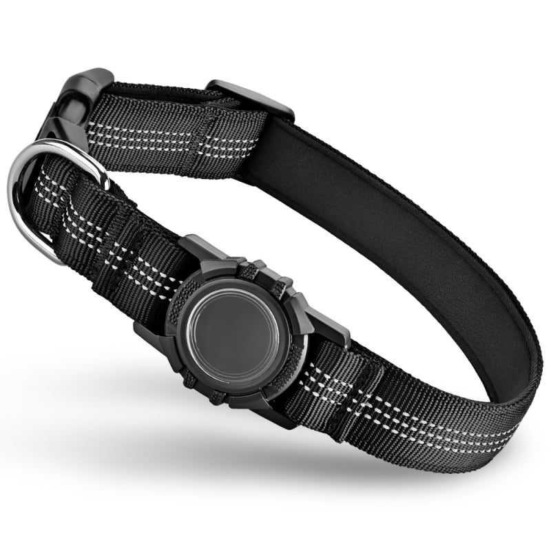 Колие за домашни любимци с Airtag защитен капак и локатор, отразителни ленти, водоустойчиво, универсално пасващо