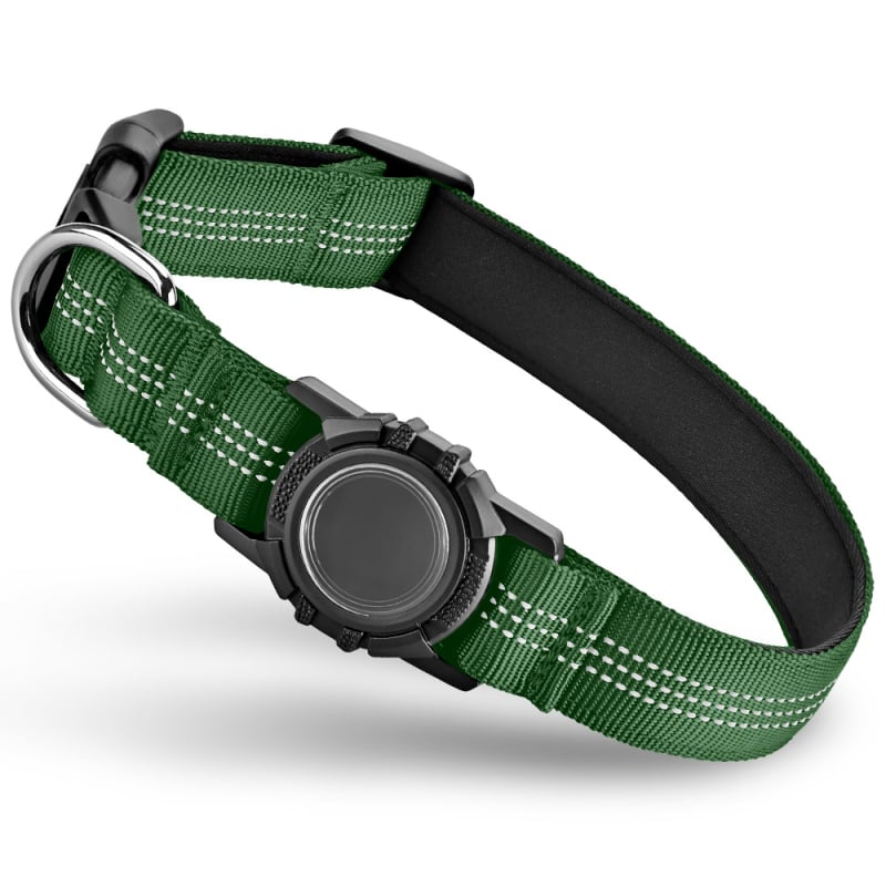 Колие за домашни любимци с Airtag защитен капак и локатор, отразителни ленти, водоустойчиво, универсално пасващо