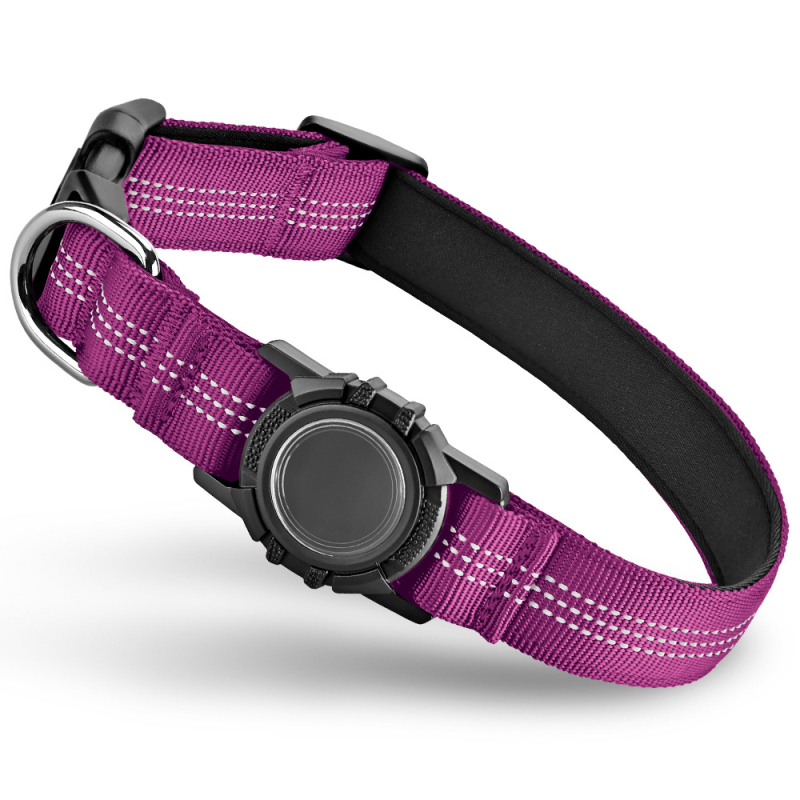 Колие за домашни любимци с Airtag защитен капак и локатор, отразителни ленти, водоустойчиво, универсално пасващо