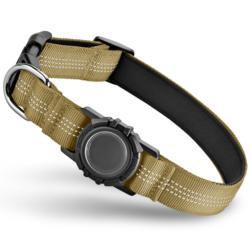 Колие за домашни любимци с Airtag защитен капак и локатор, отразителни ленти, водоустойчиво, универсално пасващо